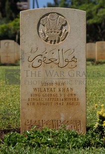 BEIRUT WAR CEMETERY - WILAYAT KHAN, 